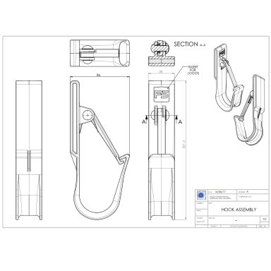 Tool Belt Hook drawing