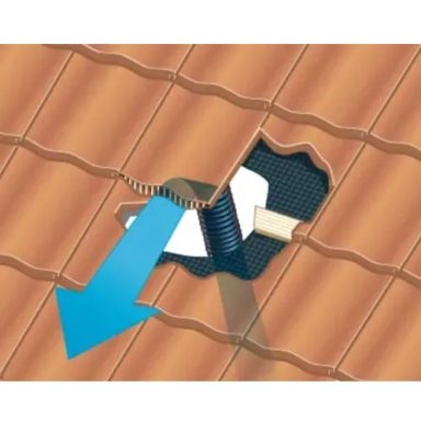 Vent tile in roof
